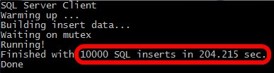 thời gian thực hiện của SQL Server