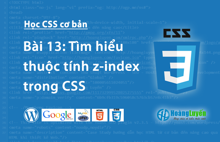Tìm hiểu thuộc tính z-index trong CSS