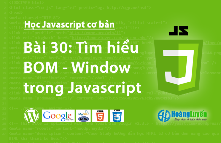 Tìm hiểu BOM - Window trong Javascript