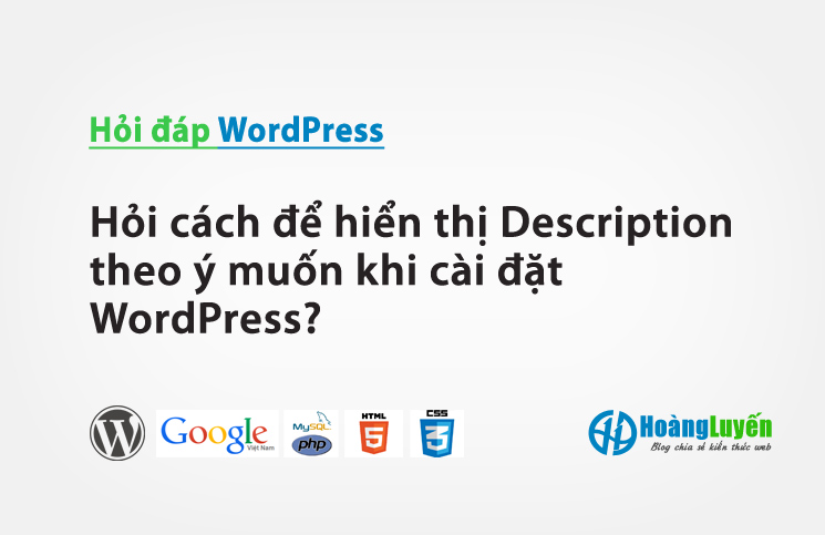 Hỏi cách để hiển thị Description theo ý muốn khi cài đặt WordPress?