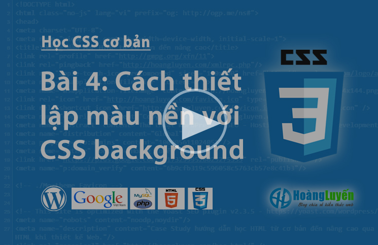 Video thuộc tính background trong CSS