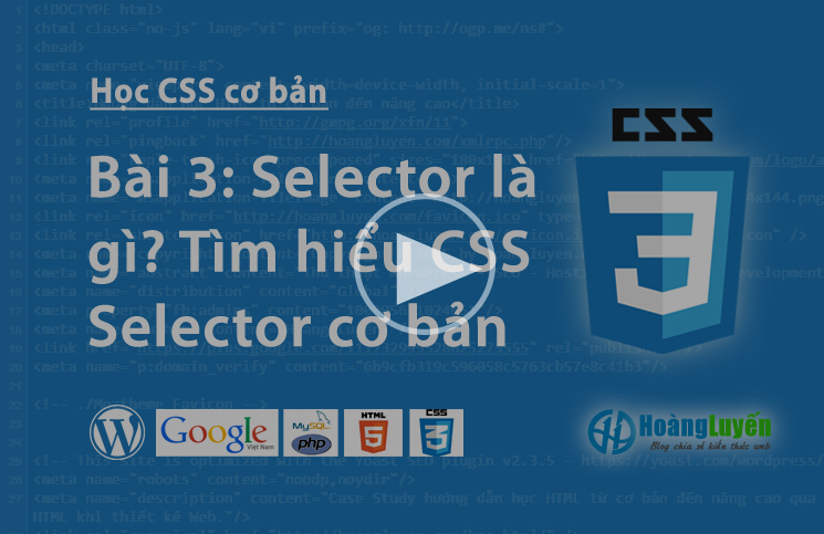 Video về Selector là gì?Tìm hiểu về Selector trong CSS