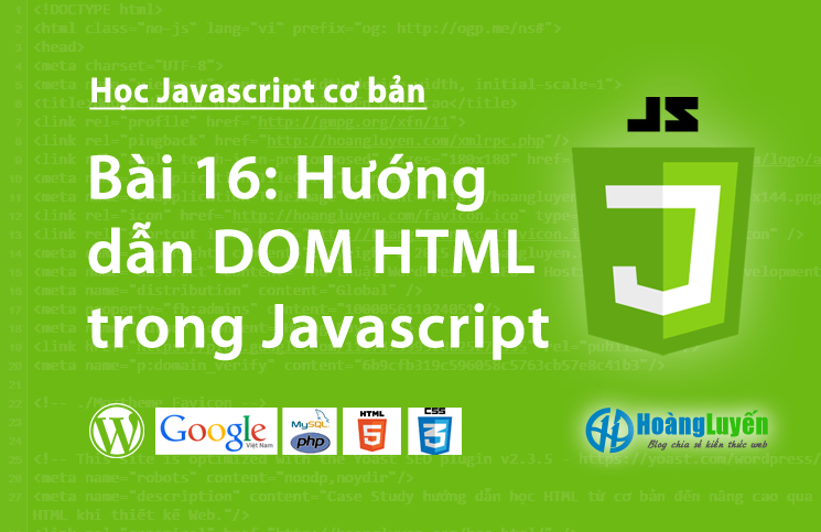 Hướng dẫn DOM HTML trong Javascript