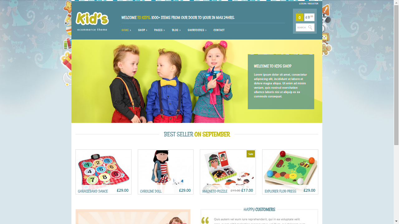 Themes WordPress responsive Kid's ecommerce