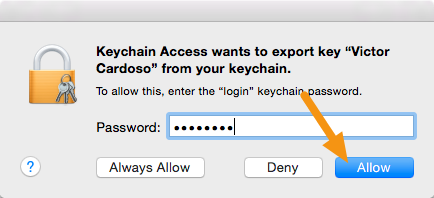 Khi được yêu cầu nhập mật khẩu máy tính, hãy nhập mật khẩu đó và nhấp vào "Cho phép".