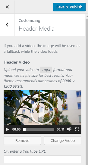 Wordpress 4.7 hỗ trợ video header