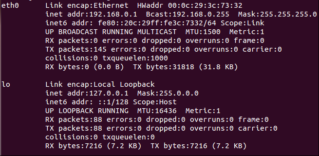 Kiểm tra IP public trên Ubuntu sử dụng ifconfig