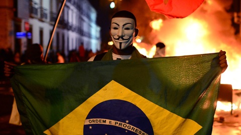 hản đối World Cup, nhóm Anonymous đánh sập hàng loạt trang web của chính phủ Brazil