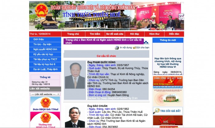 Cảnh báo website hội đồng nhân dân tỉnh Thừa Thiên Huế bị tấn công