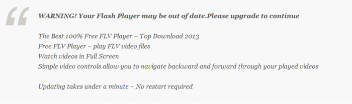 Chiến dịch lây lan virus qua cảnh báo hết hạn của phần mềm Adobe Flash Player