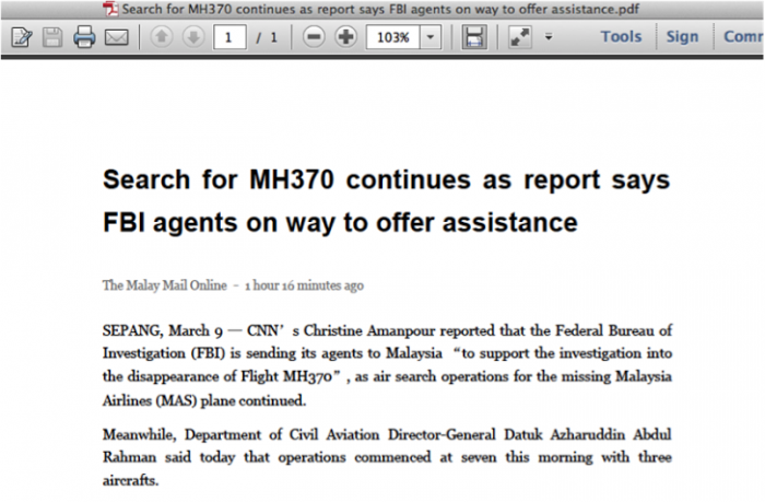 Hacker Trung Quốc lợi dụng máy bay MH370 để tấn công các cơ quan tình báo