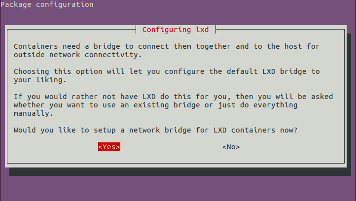 LXD networking configuration