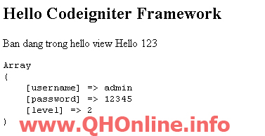 codeigniter framework demo view