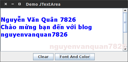 font and color in JtextArea