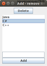 add or remove item in JList