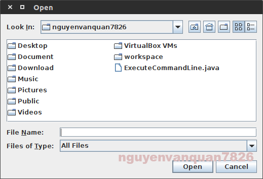open and save file in java