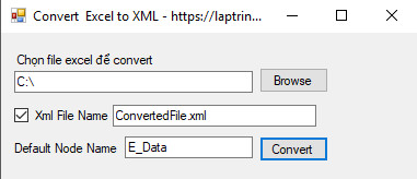 convert excel to xml