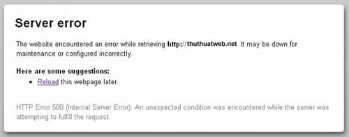 Cách tìm lỗi HTTP Error 500 trong joomla