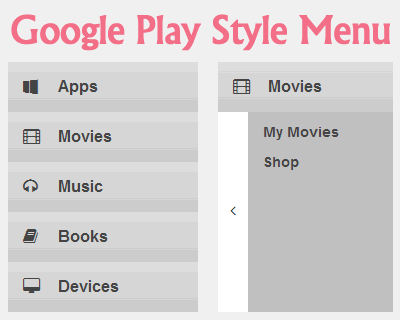 Tạo Menu theo phong cách Google Play với CSS3 và jQuery