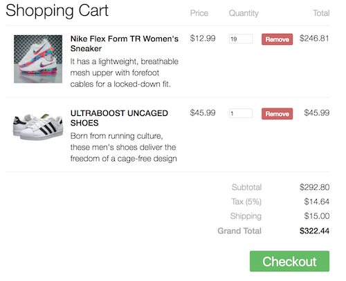 Responsive shopping cart với CSS3 và jQuery