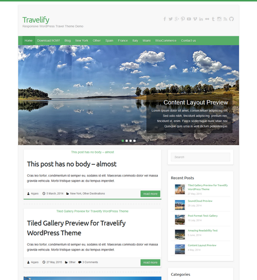 Travelify WordPress WP Theme
