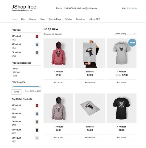 jshop theme bán hàng online