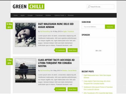 Green Chili Mobile Friendly WP Design