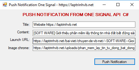push notification one signal c#
