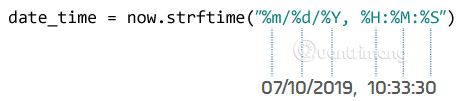 Hàm strftime() có thể chứa nhiều code định dạng