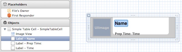 Table View Cell Change Label Name