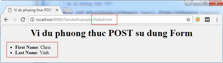 Ví dụ phương thức POST sử dụng Form