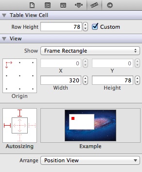 Table View Cell Size Inspector