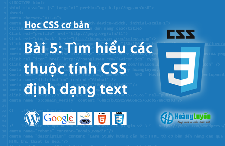 Tìm hiểu các thuộc tính CSS định dạng text