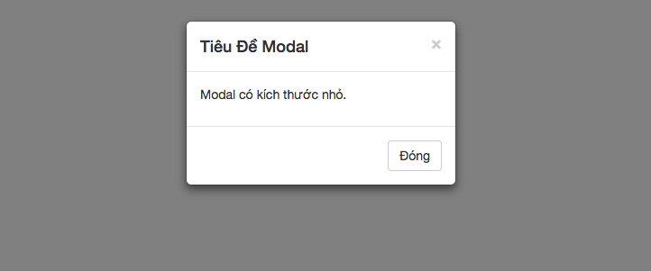 Modal kích thước nhỏ - Twitter Bootstrap