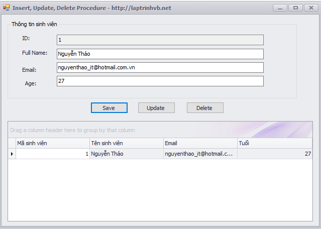 insert, update, delete sqlserver 2008 procedure vb.net