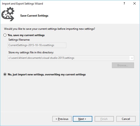 save-current-settings-visual-studio