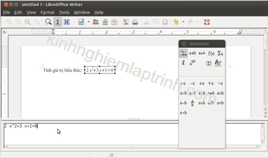 gõ công thức toán học trong ubuntu