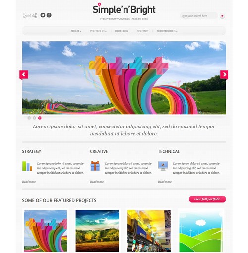 Simple n Bright WordPress Template