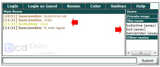 Test ứng dụng chat trên website