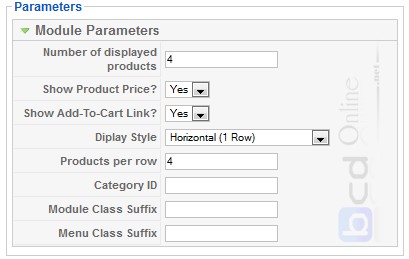 Tùy chỉnh parameters module ramdom product trong joomla