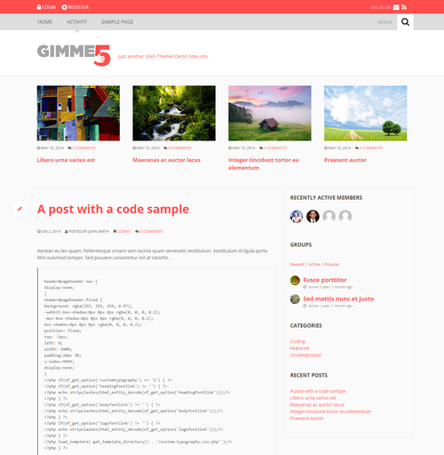 Gimme5 WordPress Blog Template