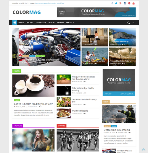 Colormag Magazine Free Theme