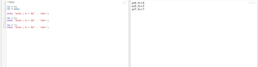 Ví dụ về biến tham chiếu reference variable