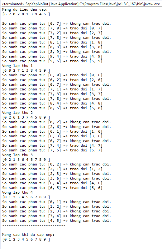 Sắp xếp nổi bọt (Bubble Sort) trong Java