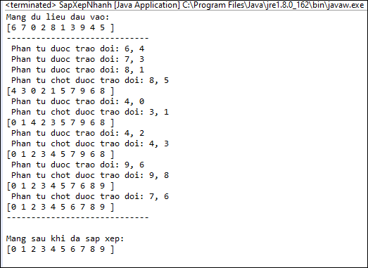 Sắp xếp nhanh (Quick Sort) trong Java