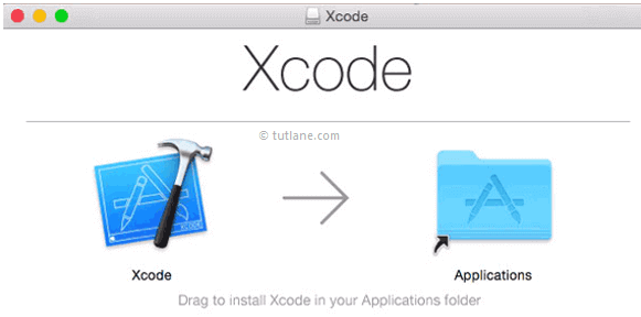 drag drop xcode to application folder to install in ios png