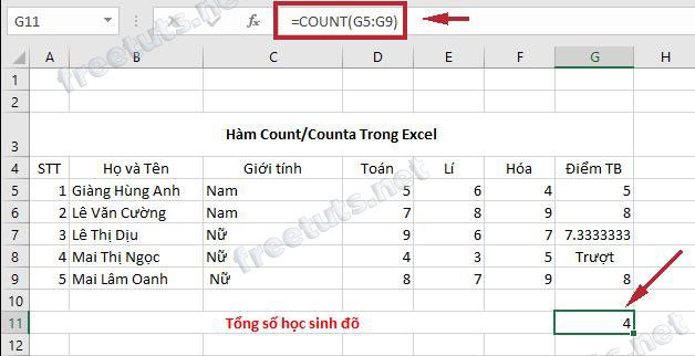 ham co ban trong excel 5 count jpg